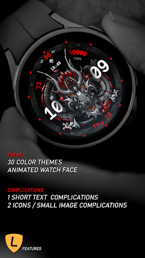 Android application Dragon Fire Watch Face 007 screenshort