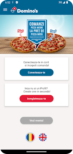 Android application Domino's Pizza Romania screenshort