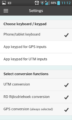 UTM RD GPS converter Screenshot