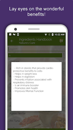 Screenshot of Ingredients & Nutrition Guide