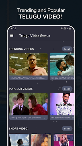 Android application Telugu Video Status screenshort