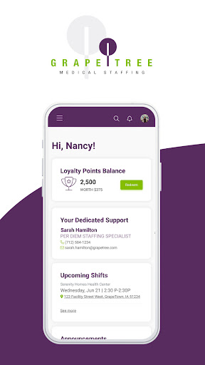 Android application GrapeTree Medical Staffing screenshort