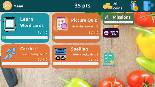 Learn Fruits Vegetables Screen 2