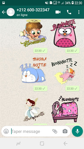Buongiorno e buonanotte WAStickerApps adesivi