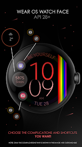 Rainbow digital watch face