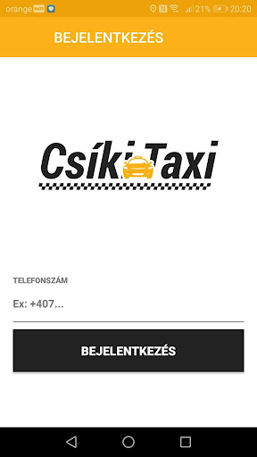 Android application Csíki Taxi Sofőr screenshort