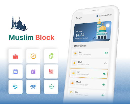 Android application Muslim Block: Qibla Direction screenshort