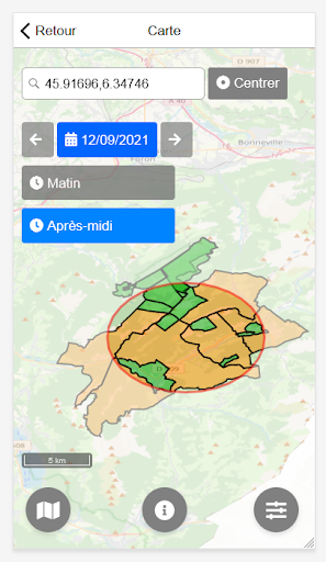 Android application ChasseInfo screenshort