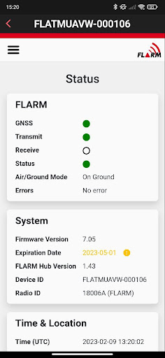 FLARM Hub Screen 2