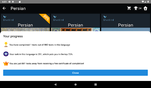 Screenshot of Persian Language Tests