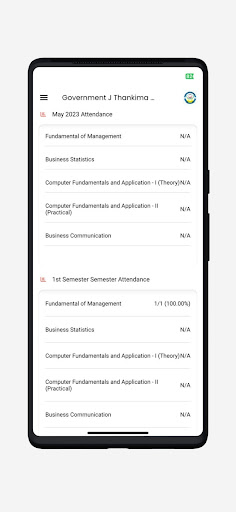 Android application Govt J Thankima College screenshort
