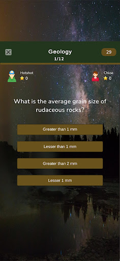 Geology knowledge test Screen 2