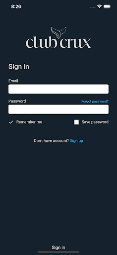 Android application Club Crux screenshort