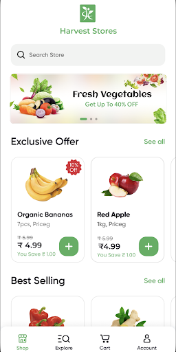 Android application Harvest Stores screenshort