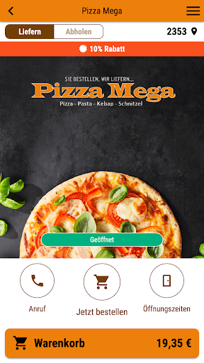 Android application Pizza Mega screenshort