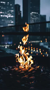 불타는 불꽃 벽지