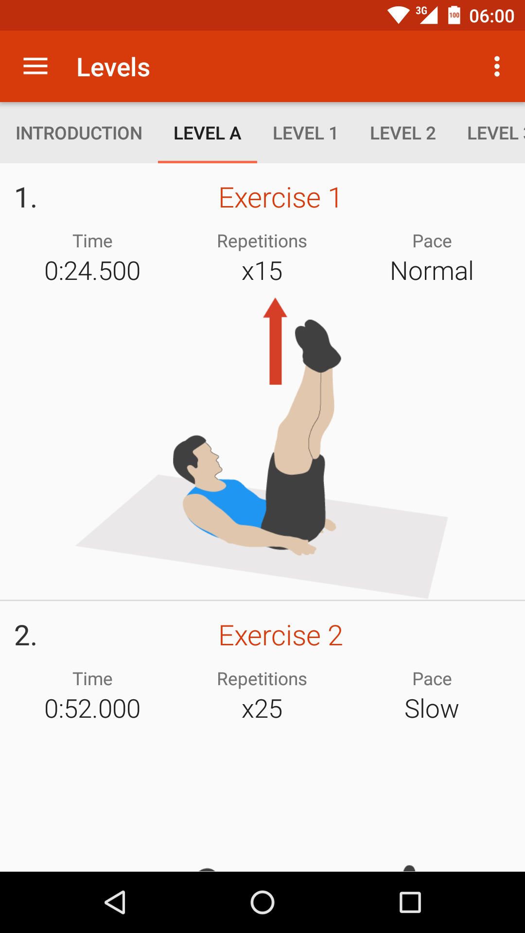 Android application Abs workout II PRO screenshort