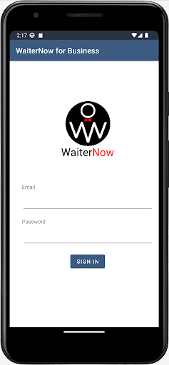 Android application WaiterNow for Business screenshort
