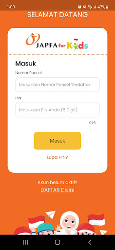 Android application JAPFA for Kids screenshort