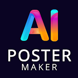 Poster maker AI Graphic design icon