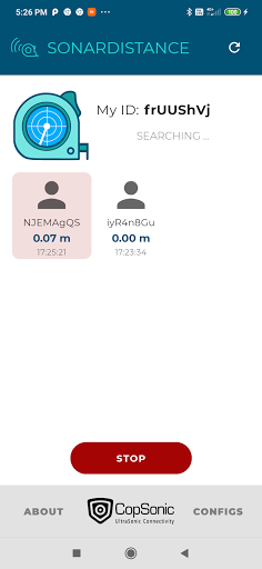 Android application SonarDistance screenshort
