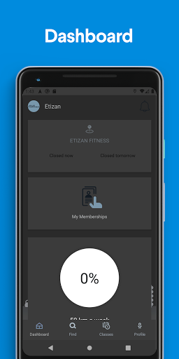 Android application Etizan Fitness screenshort