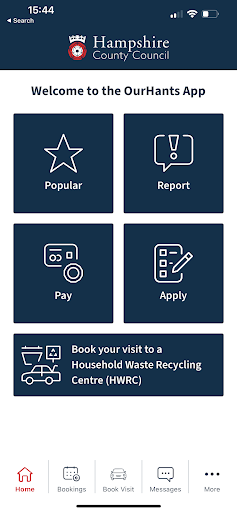 Android application OurHants screenshort