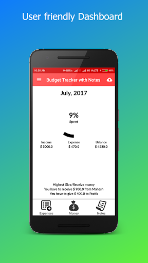 Android application Budget Tracker with Notes screenshort
