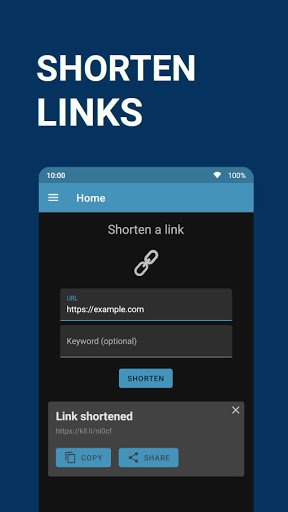 Android application iC-YOURLS screenshort
