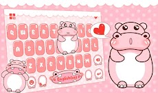 Pink Cute Hippo キーボードのおすすめ画像1