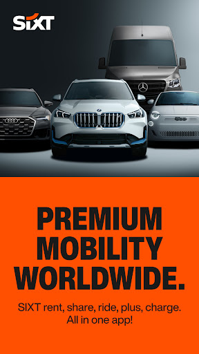 Screenshot of SIXT rent. share. ride. plus.