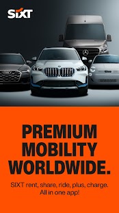 SIXT rent. share. ride. plus. Screenshot