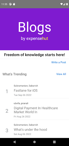 Android application Blogs By ExpenseHut screenshort