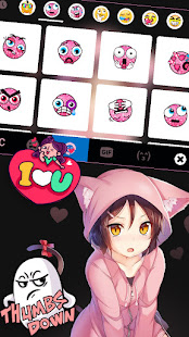 Cat Girl Kawaii Keyboard Background 1.0 APK screenshots 3