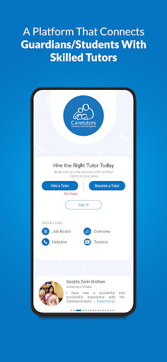 Android application Caretutors - Hire Right Tutor screenshort