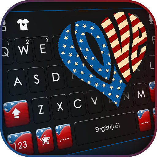 Heart USA Flag Keyboard Backgr logo