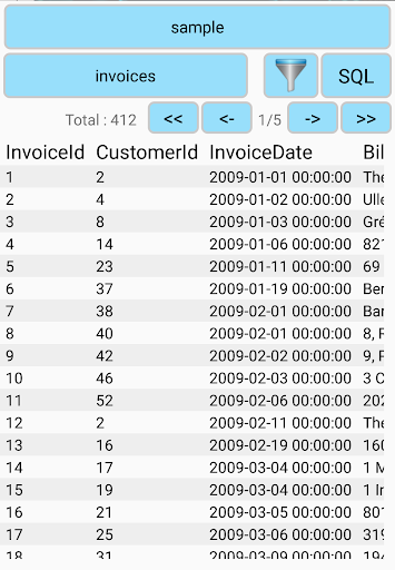 Simple SQLite Viewer Screen 2