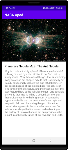 Android application NASA Apod screenshort