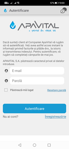 Android application ApaVital Iași screenshort