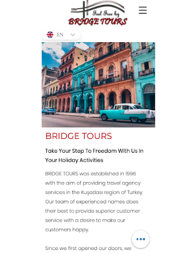 Android application BRIDGE TOURS screenshort
