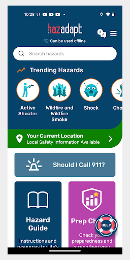 Android application HazAdapt screenshort