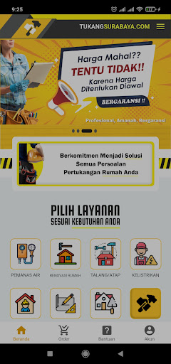 Android application Tukang Surabaya screenshort
