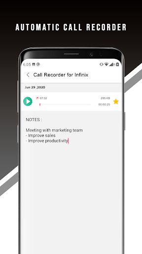 Screenshot of Infinix Call Recorder