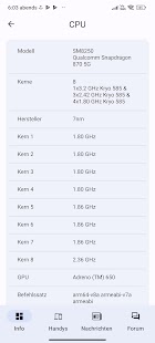 CPU X : Handys und System info Screenshot