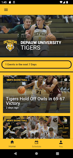 Android application DePauw University Tigers screenshort