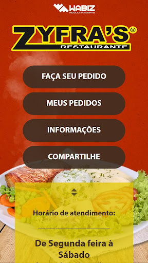 Android application Zyfras Restaurante screenshort