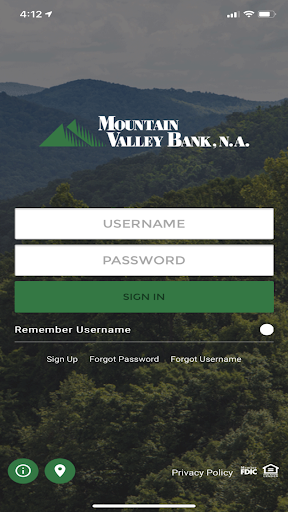 Android application Mountain Valley Bank screenshort