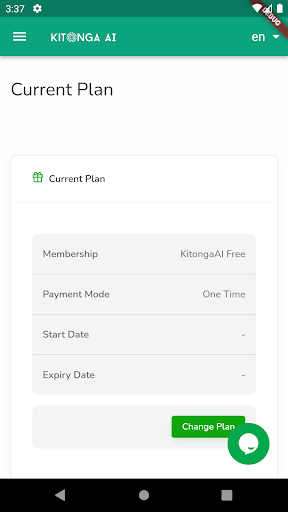 Android application Kitonga AI screenshort