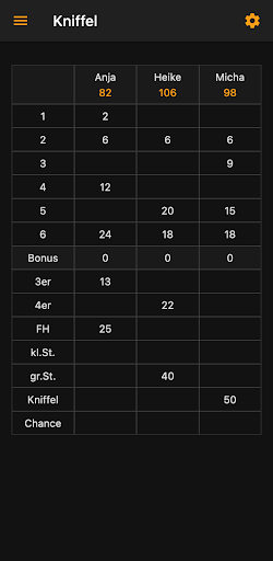 ScoreSheet Screen 2