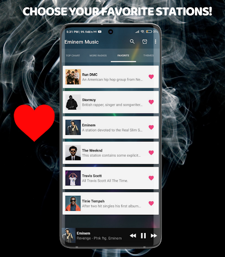 Android application Eminem Radio. screenshort